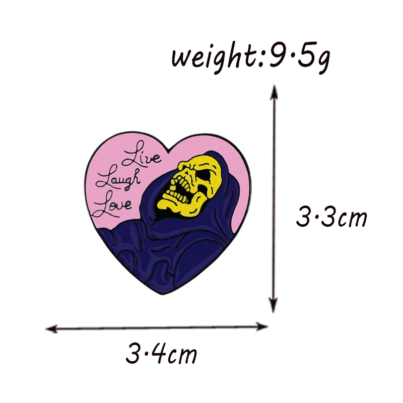 Эмалированная брошь в форме сердца фиолетового цвета