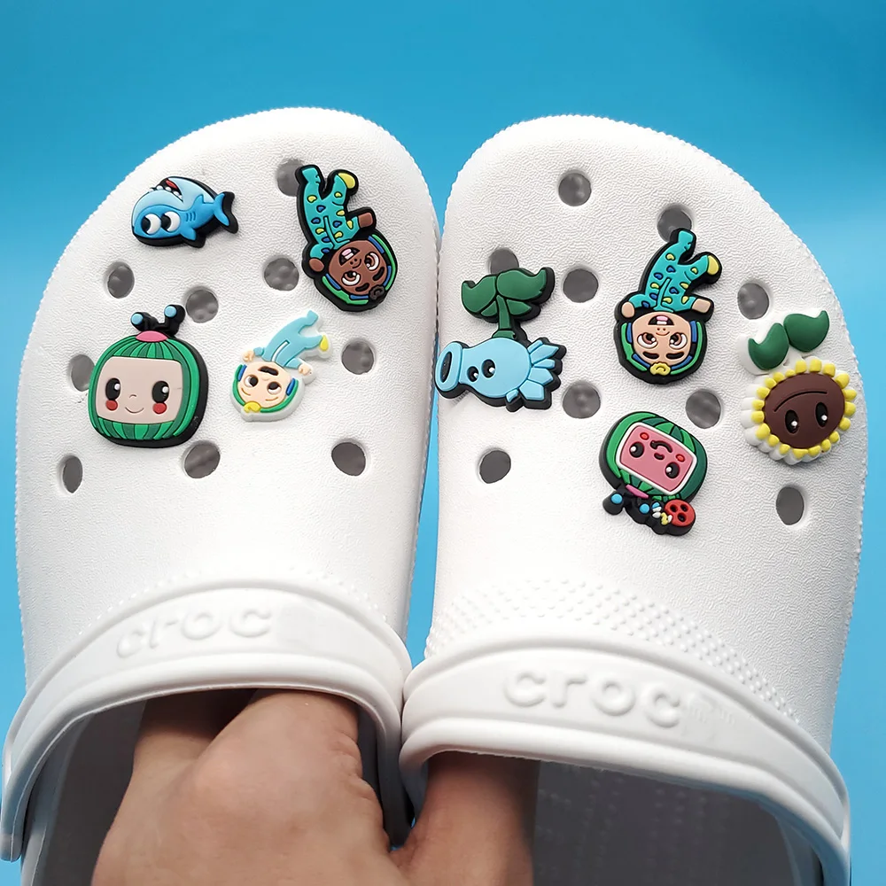 

1pc Cartoon Baby Anime Game Shoe Charms Buckles PVC Jibz Croc For Garden Sandals Shoe Decoration Wristband Kid Party Xmas Gifts