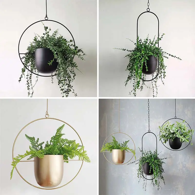 

1Pcs Metal hanging pot Plant Hanger Chain hanging planter Basket Flower Pot Plant Holder Home Garden Balcony Decoration