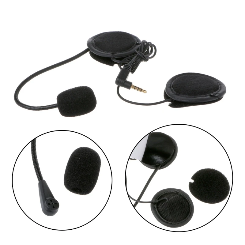 

K0AF Microphone Speaker Soft Accessory For Motorcycle Intercom Work with 3.5mm-plug