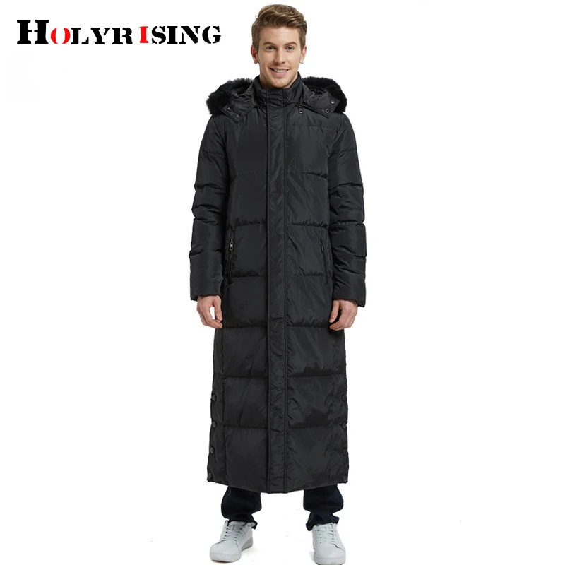 Holyrising новое длинное пальто мужская пуховая куртка 90% белое пуховое размера плюс