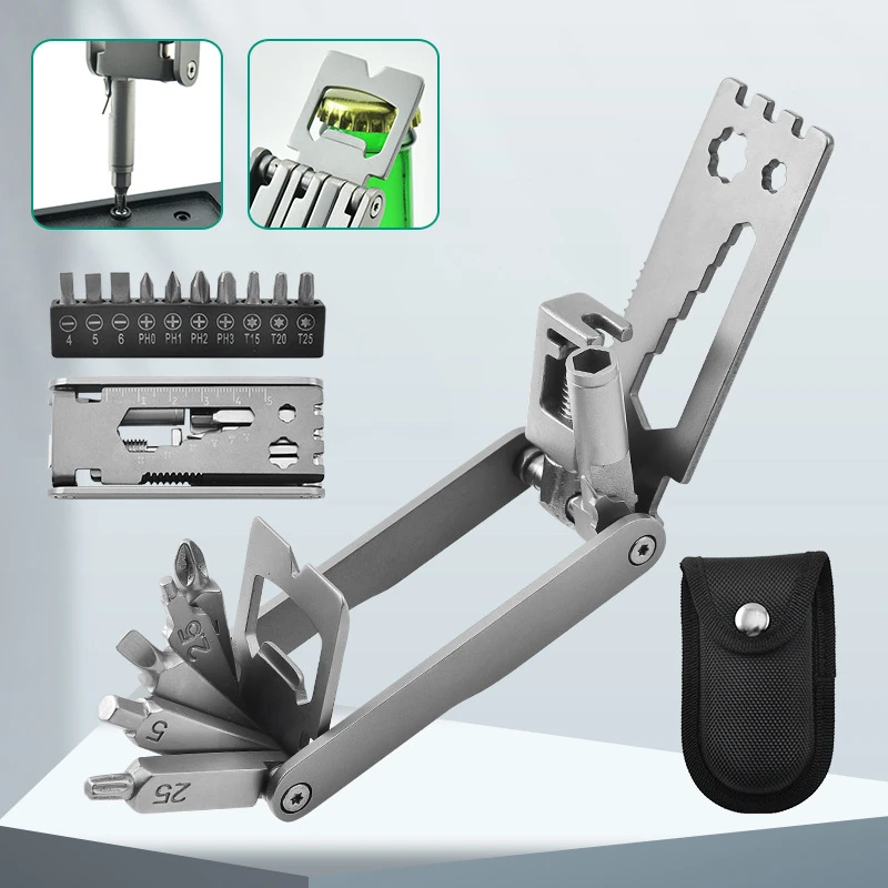 

Stainless Steel Bicycle Repair Tool With Sleeve Portable Foldable Maintenance Tool Multifunctional Bicycle Creative Chain Tool
