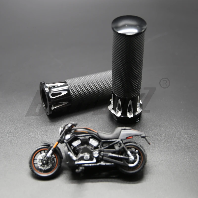 Универсальные черные алюминиевые рукоятки для Мотоциклов Harley Sportster 883 1200 XL VRSC Touring - Фото №1