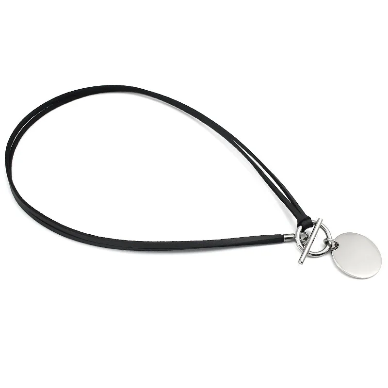 Fashion Collar Punk Round Choker Brown/Black Braided Leather Neck Buckle Necklaces With Charm Jewelry For Couple | Украшения и