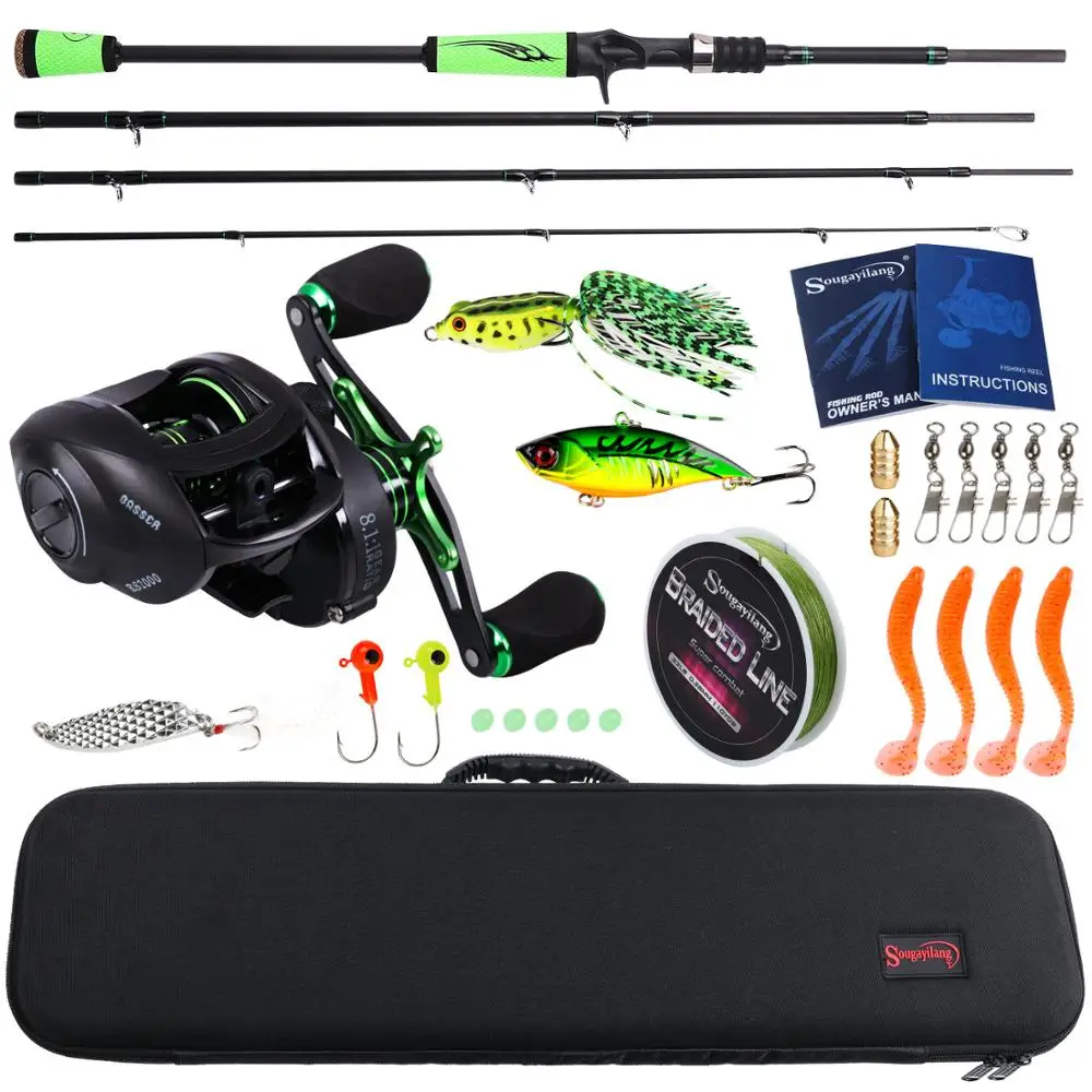 Sougayilang комбинированная портативная Удочка с 4 секциями из углеродного волокна