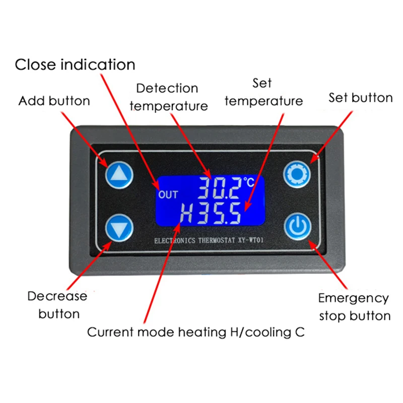 -WT01 0-30V зонд линии цифровой контроль температуры светодиодный дисплей термостат