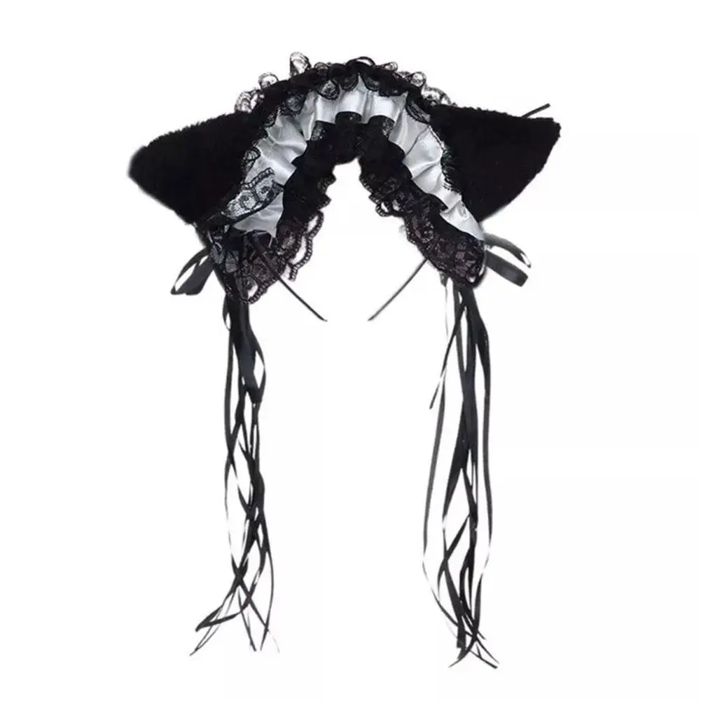 Новинка креативная Готическая Лолита горничная Женская Кружевная повязка на