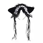 Новинка креативная Готическая Лолита горничная Женская Кружевная повязка на голову с оборками плюшевые кошачьи ушки семейная Лолита косплей обруч для волос