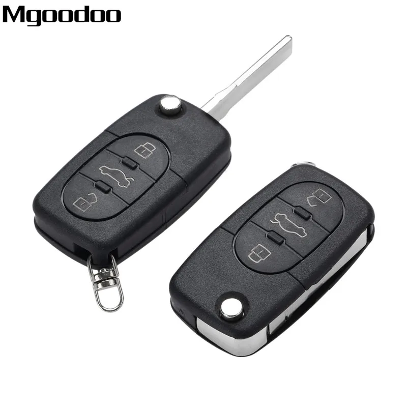 

Mgoodoo 2Pcs 433MHz 3 Button Remote Key Uncut Flip Remote Key ID48 Chip For Audi A3,A4 A8 Quattro,A6 Allroad TT RS4 4DO837231A