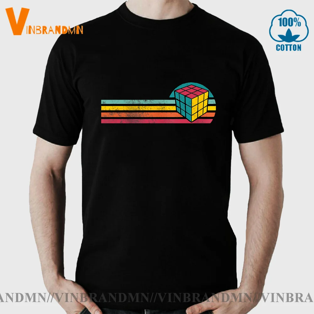 Футболка в винтажном стиле с изображением кубика Рубика лучший подарок для