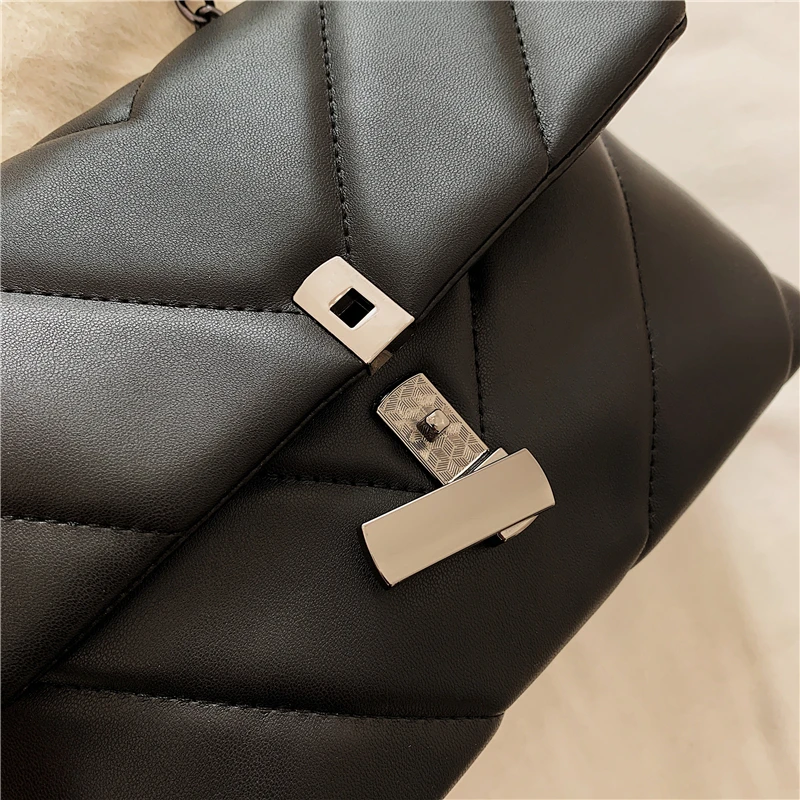 

High-quality Soft PU Leather Shoulder Bag Woman Luxury Small Messenger Bag 2021 New Fashion Handbag Women Chain Crossbody Bag