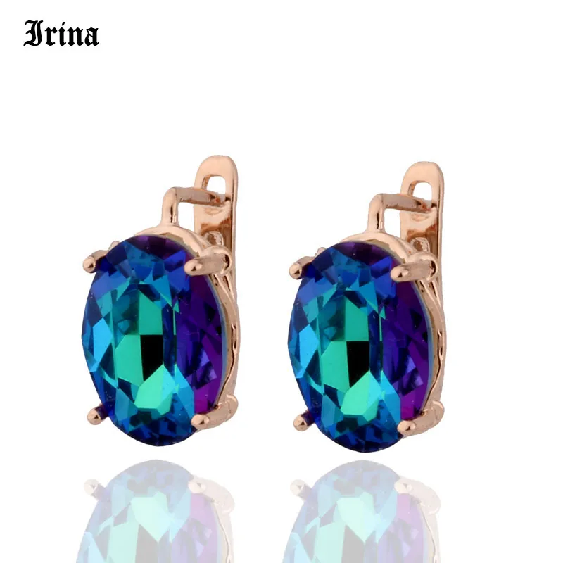 Женские серьги в форме яйца высококачественные стеклянные гвоздики 8 цветов