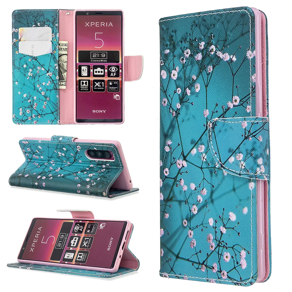 Чехол-книжка с отделением для карт Sony Xperia 5 8 10 L4 L2 L1 XA1 Plus XA2 Ultra XA XA3 XZ1 Compact XZ2 XZ5 XZs |