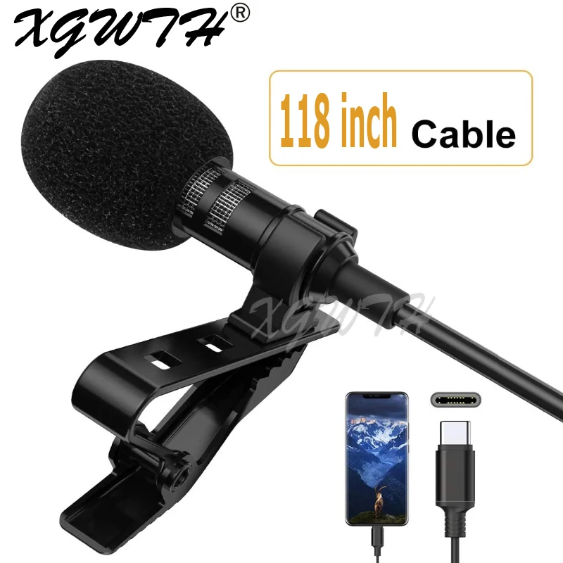 

Condenser Omnidirectional Lavalier Lapel Microphone 3m Tie Clip for iPad iPhone 11 X 8 8plus 7 7plus YouTube Facebook Recording