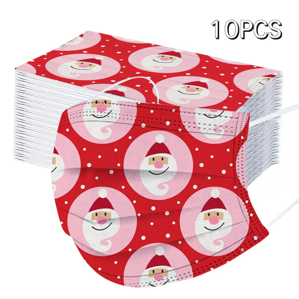 Disposable Masks Christmas Printed Breathable Medical Mask Multi-purpose Face Mouth Multiple Protective Surgical | Красота и здоровье