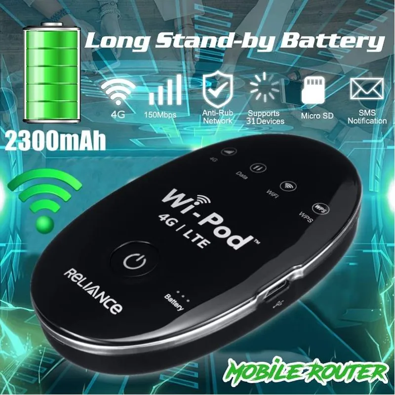 Roteador sem Fio Novo Desbloqueado Pod 4g Lte Bolso Wifi Móvel Hotspot Zte Wd670 wi