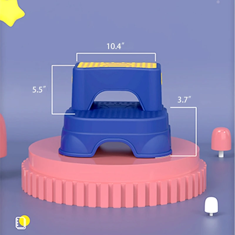 

Double Layer Toddler Step Stool 2 in 1 Two Step Stool for Kids Detachable Stool