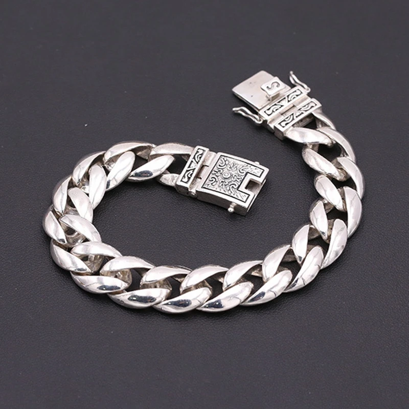 Мужской браслет из серебра 925 пробы ширина 12 мм|Цепочки и браслеты| |