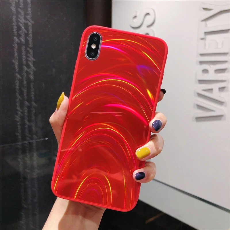

Радужный глянцевый силиконовый чехол для iPhone 11 Pro Max 2019, блестящий зеркальный чехол для iPhone X XR XS Max 6 6s 7 8 Plus, мягкий чехол из ТПУ