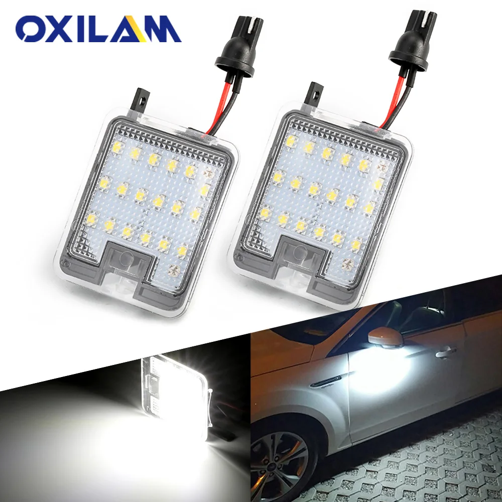

2Pcs Car LED Under Side Mirror Light Puddle Lamp for Ford Focus 3 III Mondeo 4 IV Escape Kuga 2 II Grand C-Max 6000K White
