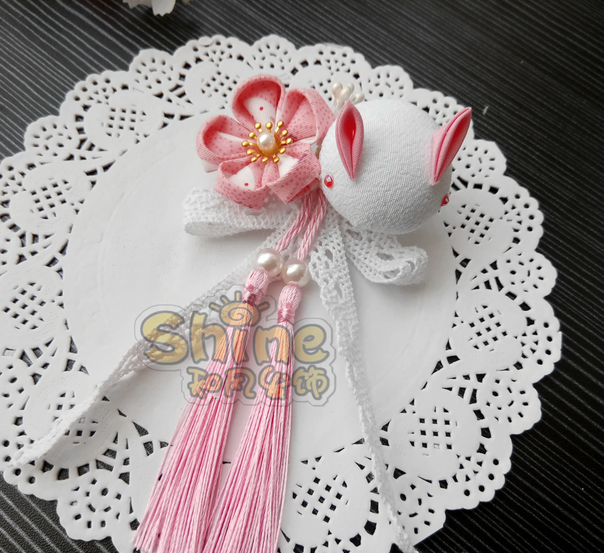 Шпилька для волос ручной работы в древнем стиле аксессуары косплея Kanzashi розовый