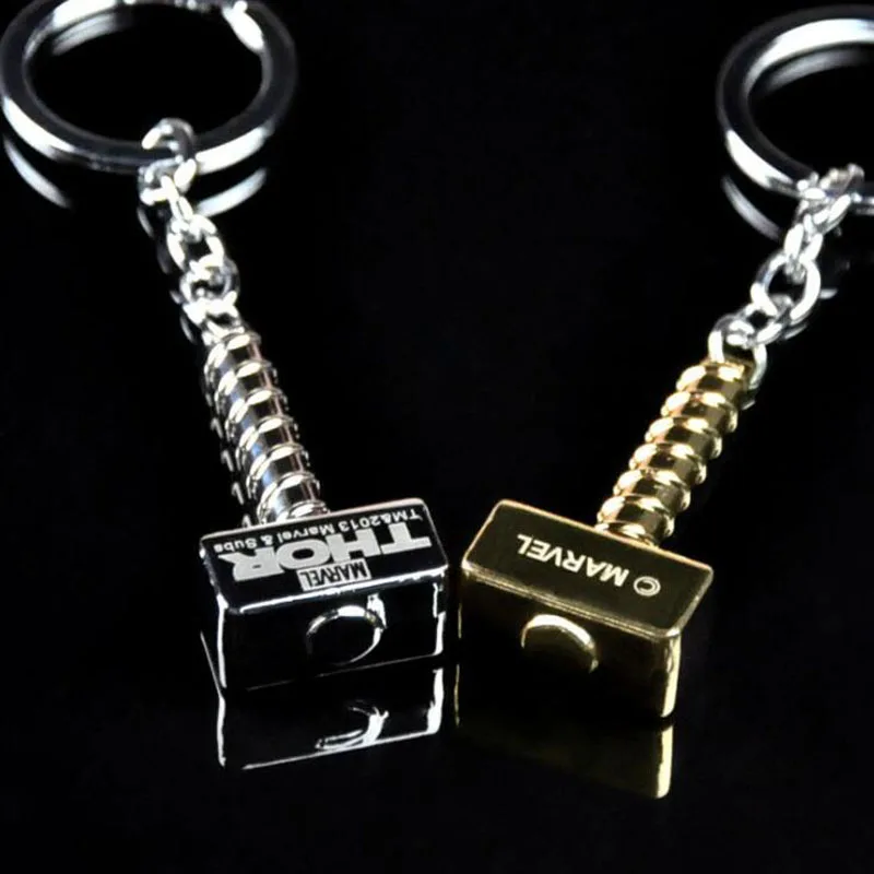 10pcs/lot Fashion Jewelry The Avengers Key Chains Thor Hammer Pendant Keyring Alloy Creative Party Favors for Marvel Fans | Украшения и