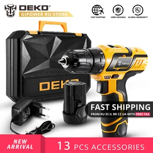 Электрический шуруповерт DEKO, 10,8 В, постоянный ток, новый дизайн, бытовой литий-ионный аккумулятор, мини-драйвер питания для деревообработки, светодиодный электроинструмент