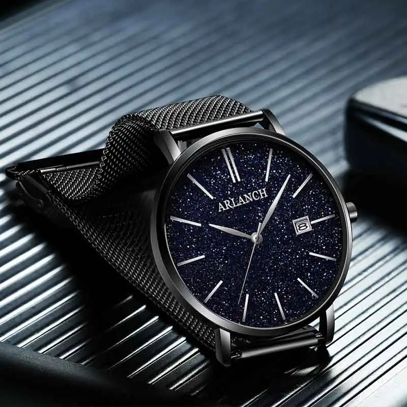 2020 Новые Роскошные мужские часы со звездами модные бизнес нержавеющая сталь