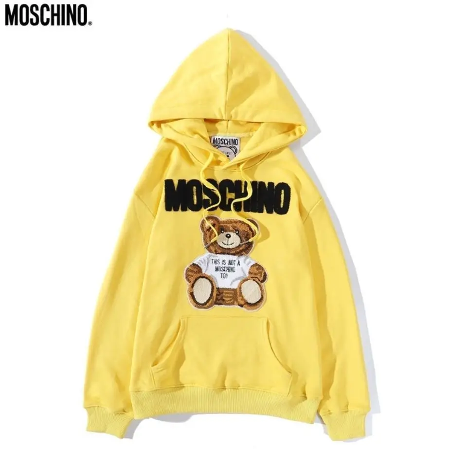 

2021 autumn and winter new Moschino embroidery bear hooded Sweatshirt loose hedging couple cartoon coat