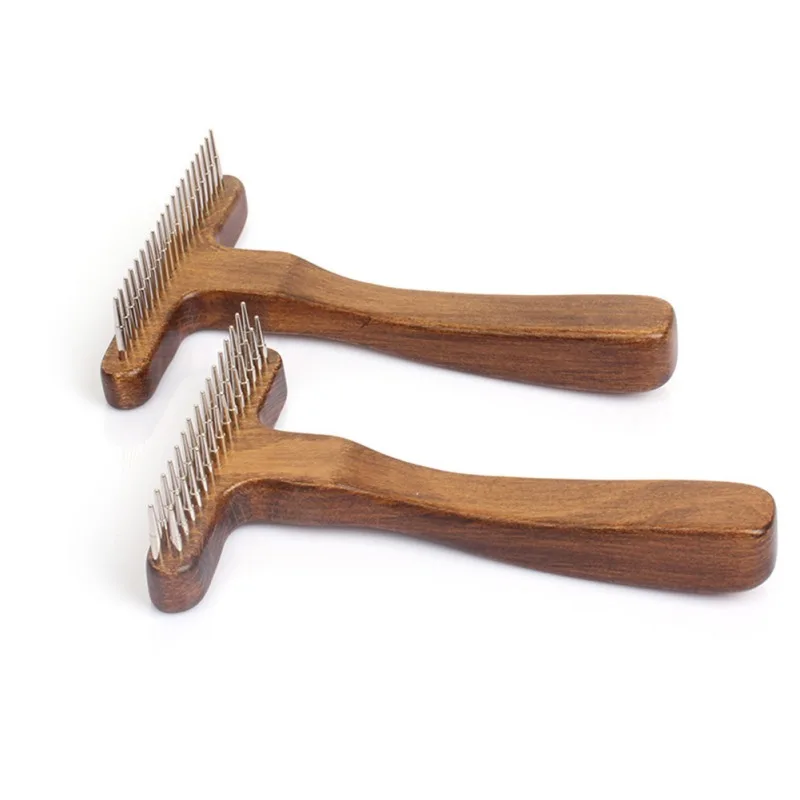 

Pet Metal Round Needle Comb With Wooden Handle Skin-Protective Hair Remove Massage Comb Pet Cat Dog Cleaning Beauty Supplies