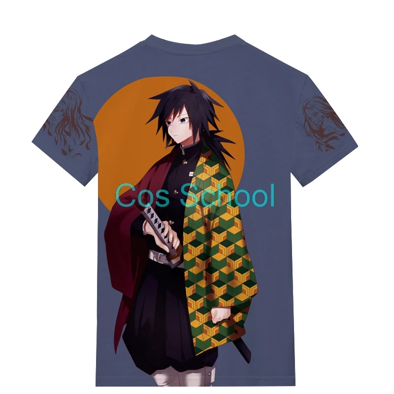 Потому что школьная футболка Demon Slayer Kimetsu no Yaiba футболка Tomioka Giyuu Kochou Shinobu Rengoku Kyoujurou футболки унисекс
