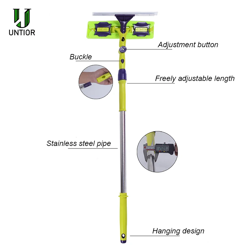 UNTIOR вращающийся инструмент для очистки стекла двусторонний телескопический