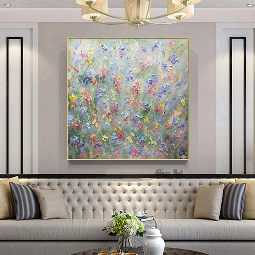 Палитра с ножом абстрактная 3D текстура холст картина маслом без рамки красочная