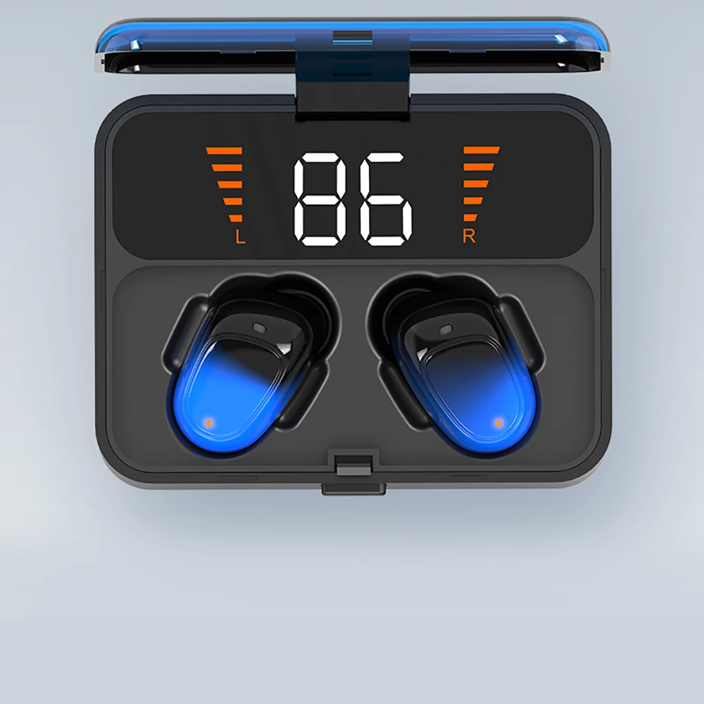 TWS Bluetooth наушники V5.0 сенсорные беспроводные наушники 9D стерео Спорт водонепроницаемый гарнитура Handsfree с светодиодный дисплей питания