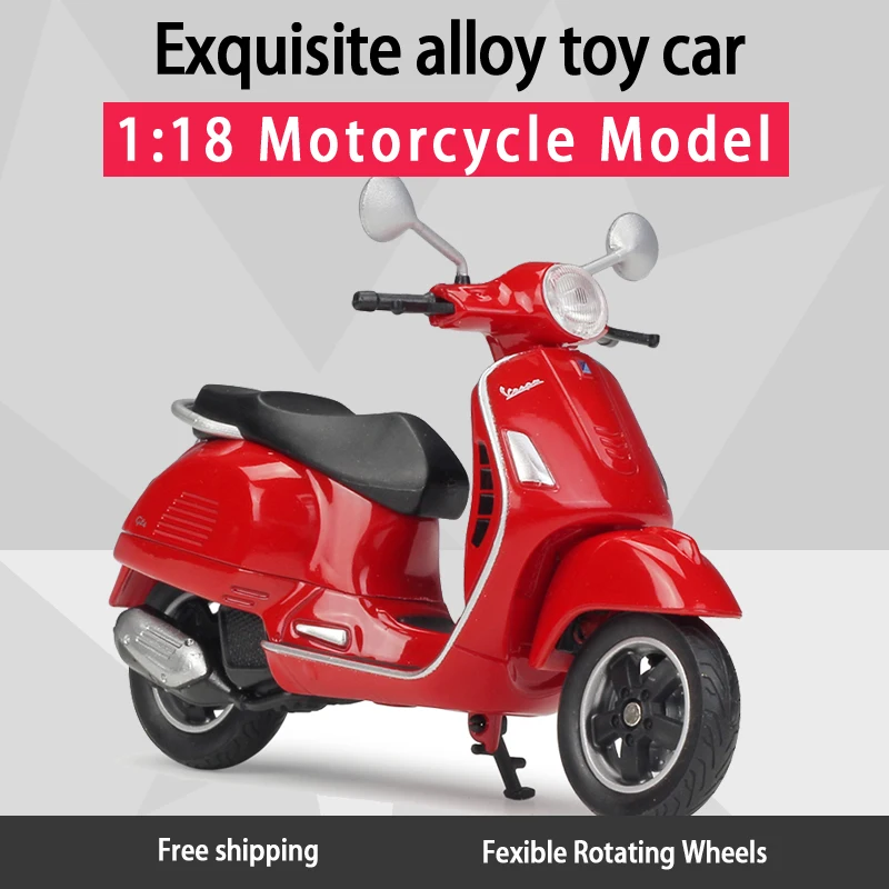 Модель Гибкая вращающаяся на колесиках WELLY 1:18 2017 VESPA GTS 125 из сплава подарок для