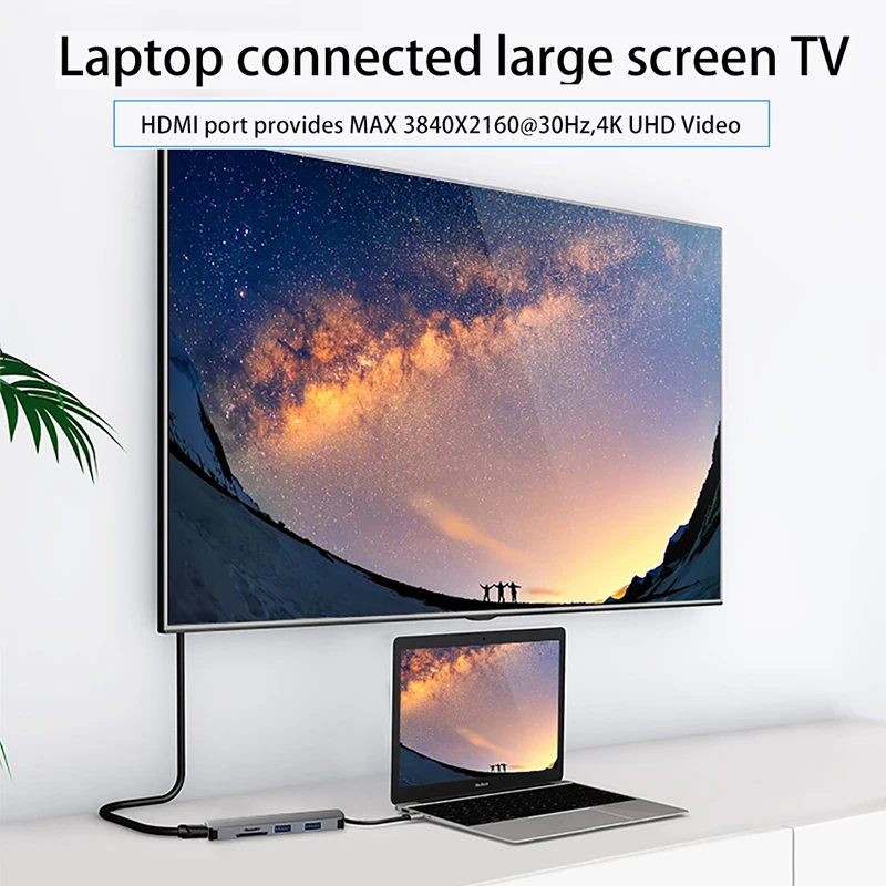 Biaze USB C концентратор типа для мульти 3 0 HDMI адаптер с SD/TF кардридер MacBook Pro сплиттер