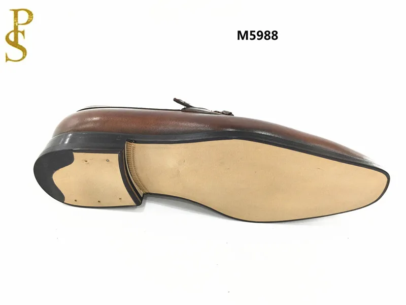 Мужская модельная кожаная обувь ручной работы подошва из натуральной кожи