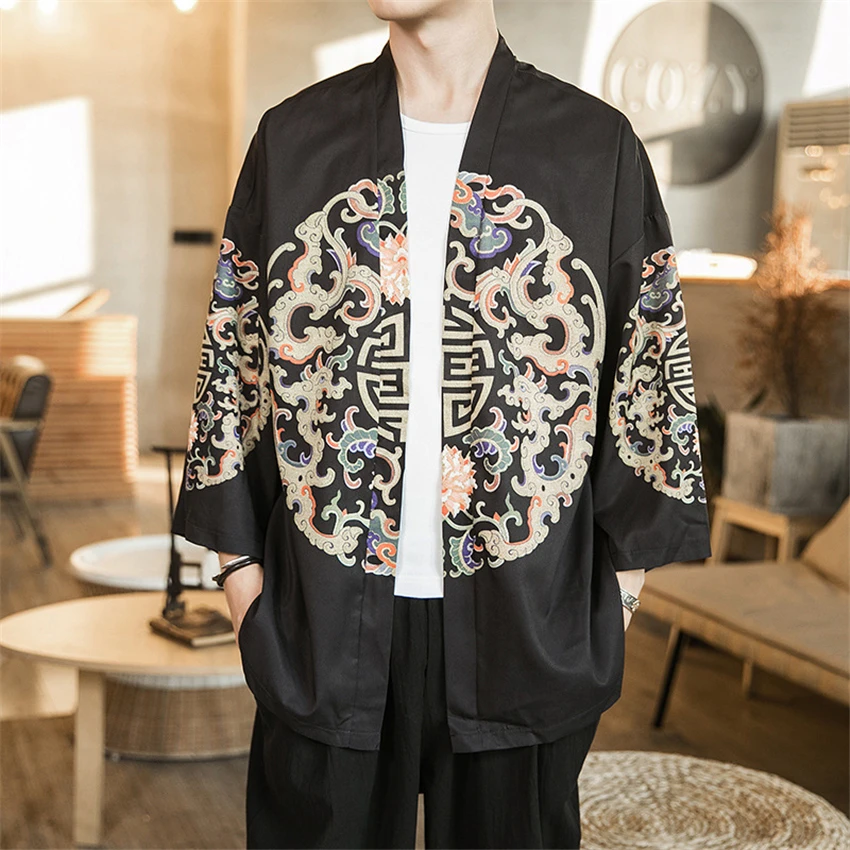 Haori Samurai, новинка, летняя мужская куртка, кардиган, японский стиль, кардиган Ретро, кимоно, традиционная юката, азиатская одежда для женщин