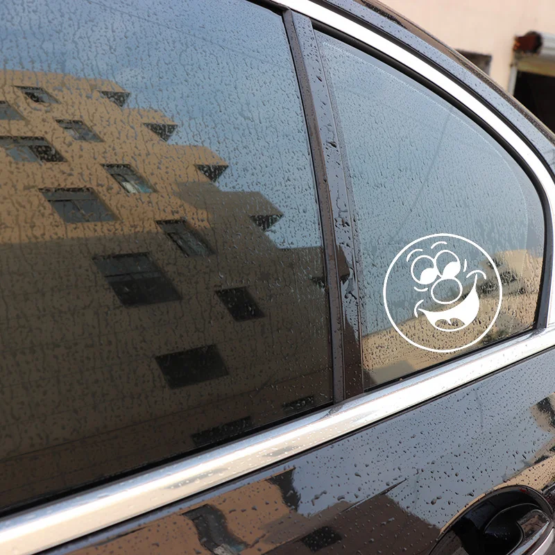 

YJZT 15X15CM Happy Smile Naughty Cartoon Car Sticker Window Bumper Decoraiton C25-1043