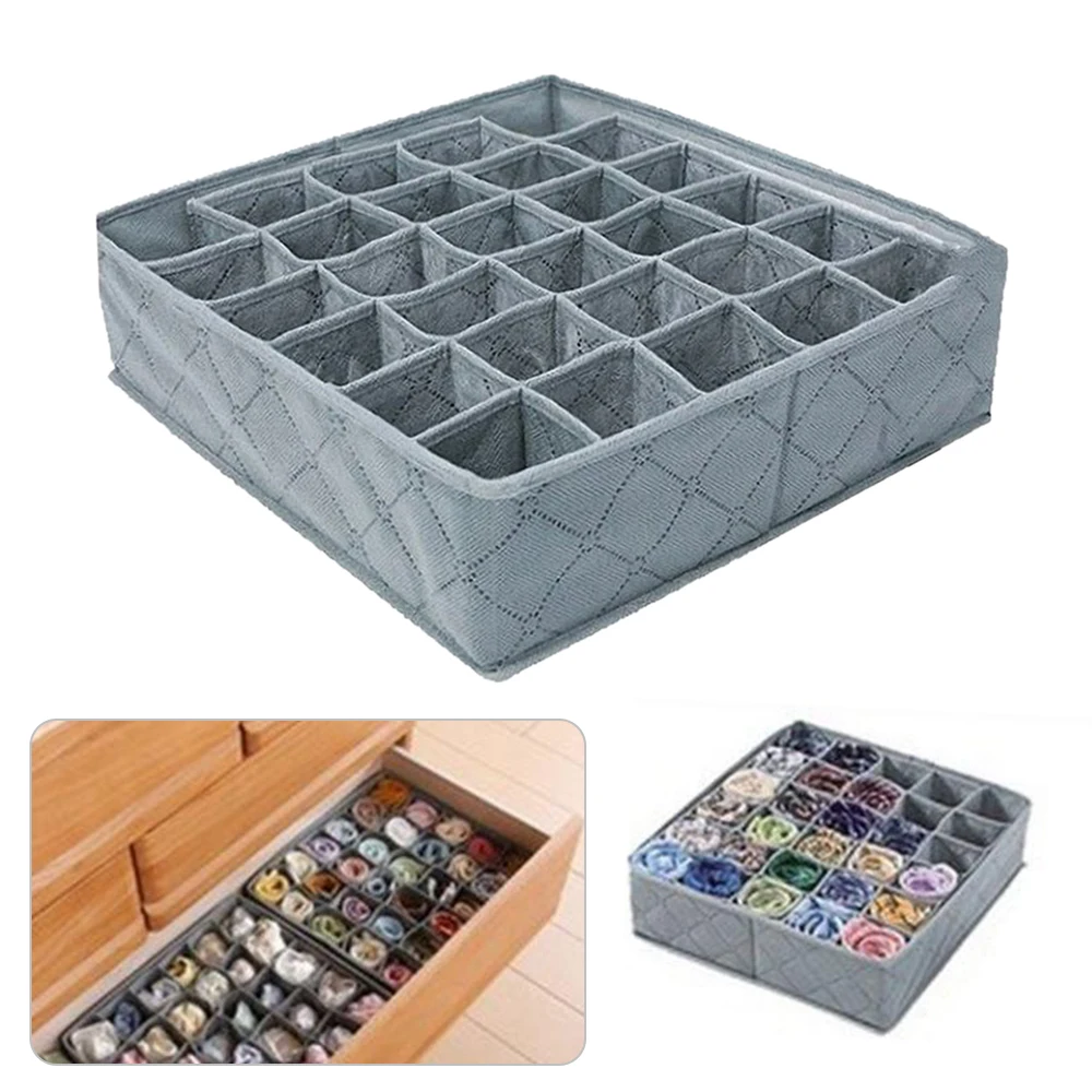 

Closet Organizer Storage Box Foldable Underwear Organizers Storage Dividers Drawer Organizer Socks 30 Grids Box for Clothes