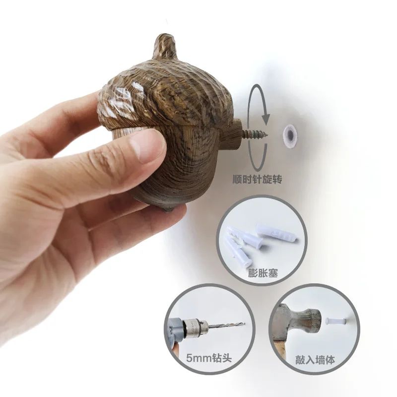 Креативная вешалка для ключей с сосновой гайкой одежды долговечность домашний