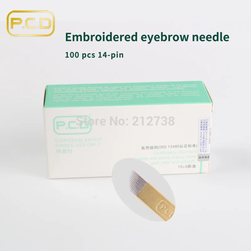 500 шт. резец сверхтвердый PCD Копер 14 контактный ИГЛЫ Перманентный макияж