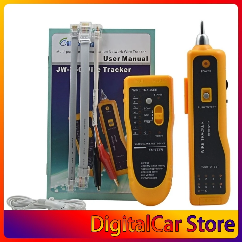 

JW-360 LAN Network Cable Tester Telephone Wire Tracker Diagnose Tone Tool Kit RJ45 RJ11 Line Finding Sequence Testing