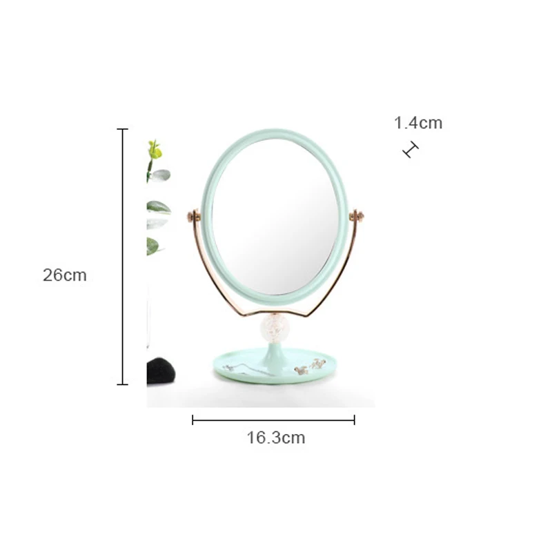 Простое настольное зеркало для макияжа двухстороннее многофункциональное