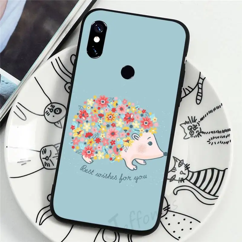 

Cartoon hedgehog cute animal Phone Case For Xiaomi Redmi note 7 8 9 t k30 max3 9 s 10 pro lite