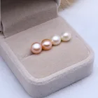 MADALENA SARARA, ювелирные изделия, полукруглые жемчужные бусины с полукруглой плоской пуговицей, натуральный жемчуг, 3 цвета на выбор