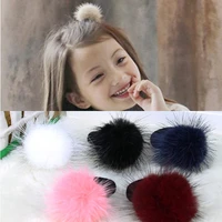 16 colors genuine mink fur cute ball hair ring female tie rope korean elastic fluffy hair rope childrens hair accessories t8