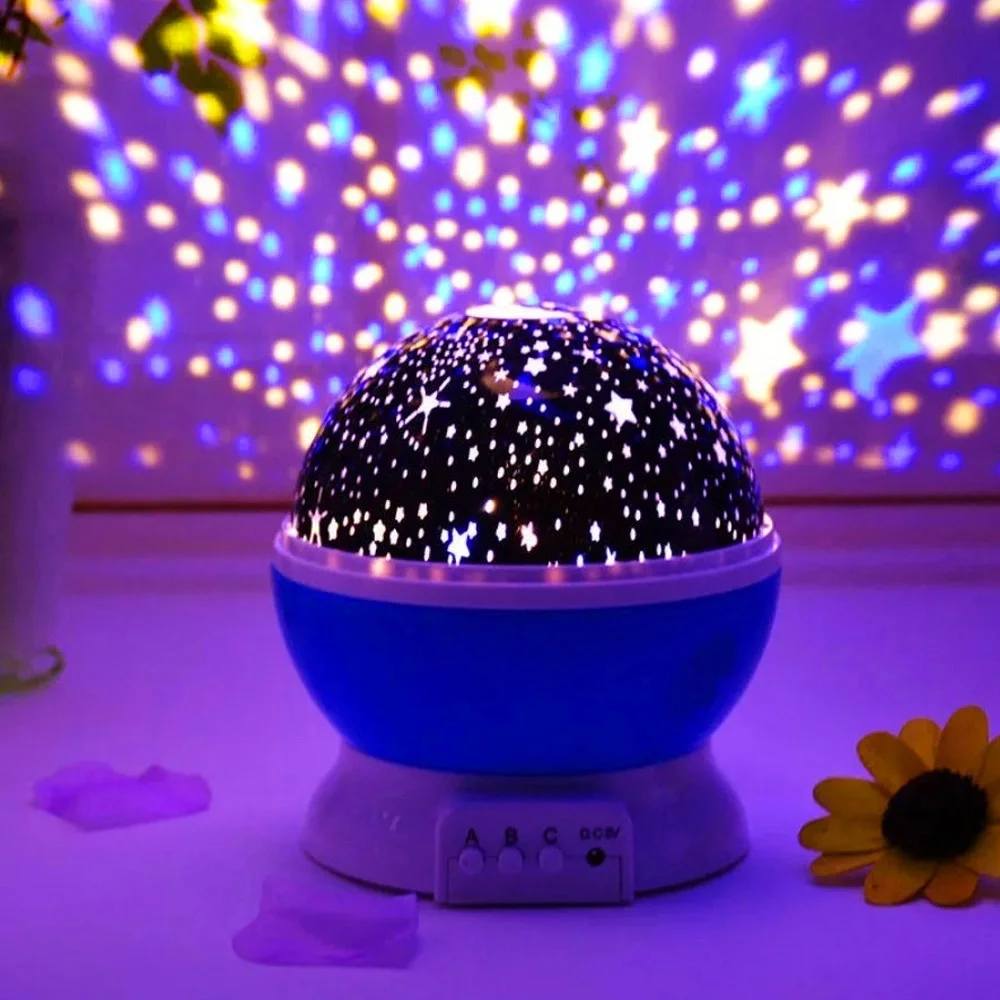Ночник проектор звездного неба и созвездий вращающийся ночной светильник