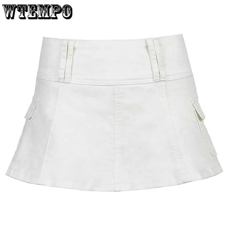 

2021 Women Sexy Mini Skirts Streetwear Fashion White Black Jean Skirts Summer Nightclub Hipster Women Jeans Skirt