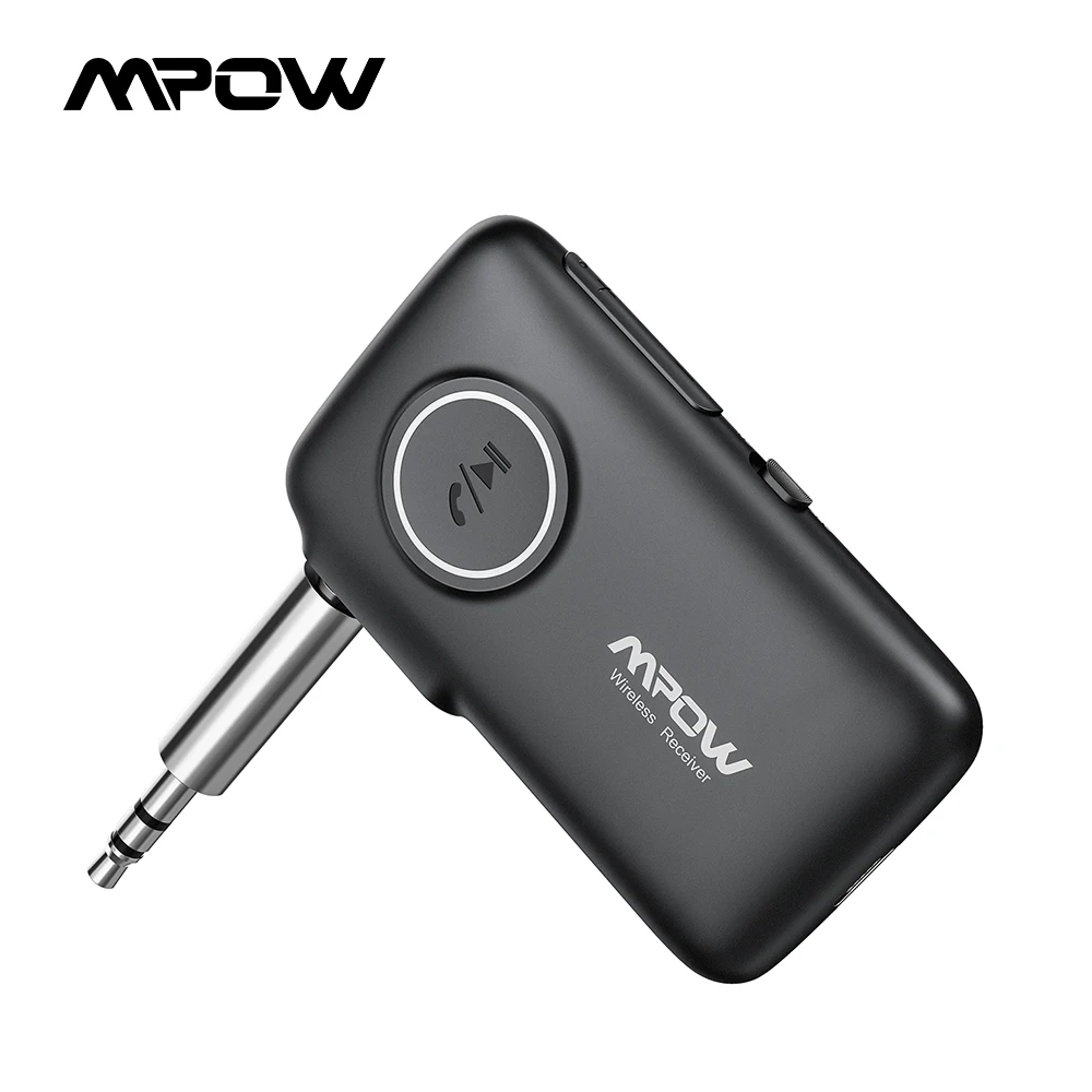 Лучший Mpow Bluetooth приемник 3 5 мм AAC адаптер гарнитура с 15 ч воспроизведения для